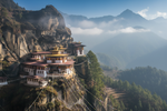 temple in the mountains of bhutan